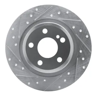 R1 Concepts EDZ-63099L Brake Rotor Drilled and Slotted Silver
